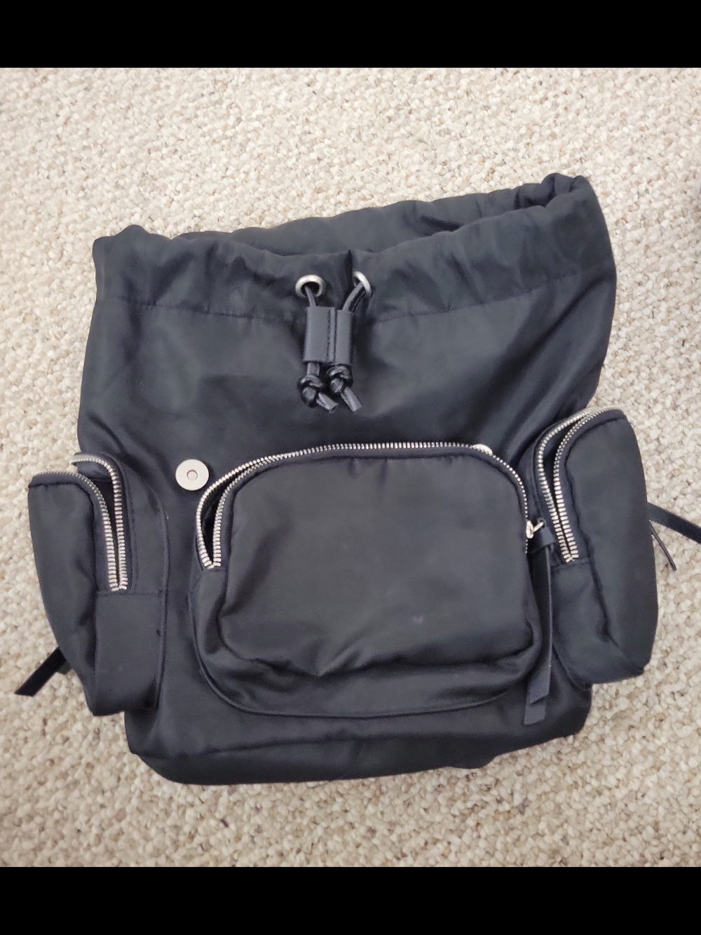 Black Nylon Casual Backpack - Classic Everyday Carry - Picture 2 of 6